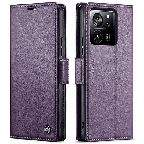 Funda de Cuero Cartera con Soporte Carcasa C03S para Xiaomi Mi 13T Pro 5G Morado