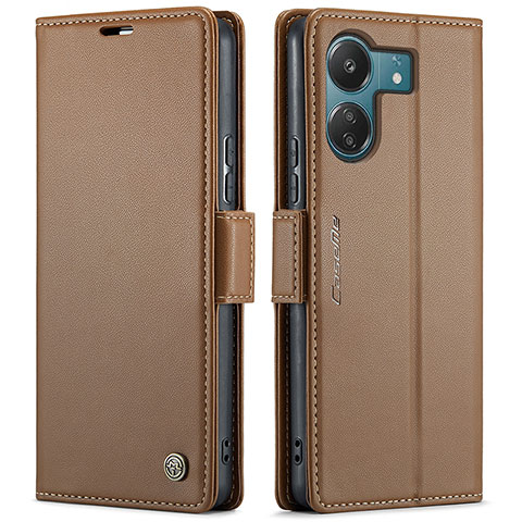 Funda de Cuero Cartera con Soporte Carcasa C03S para Xiaomi Poco C65 Marron