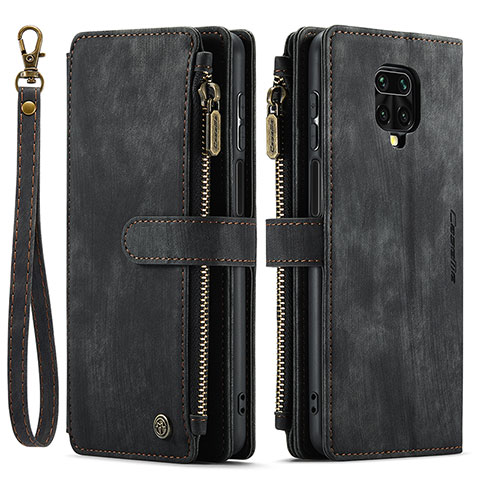 Funda de Cuero Cartera con Soporte Carcasa C03S para Xiaomi Poco M2 Pro Negro