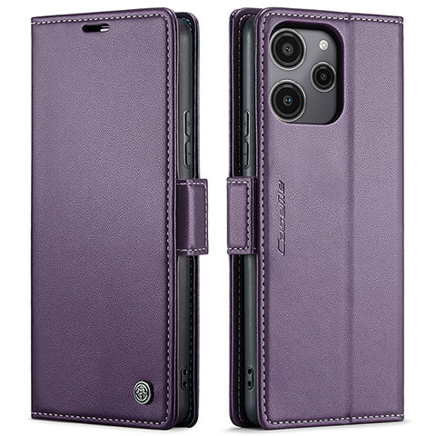 Funda de Cuero Cartera con Soporte Carcasa C03S para Xiaomi Poco M6 Pro 5G Morado