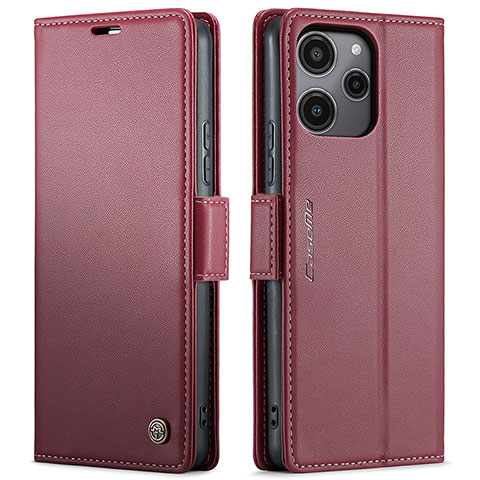 Funda de Cuero Cartera con Soporte Carcasa C03S para Xiaomi Redmi 12 5G Rojo