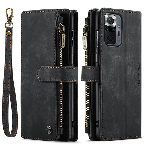 Funda de Cuero Cartera con Soporte Carcasa C03S para Xiaomi Redmi Note 10 Pro 4G Negro