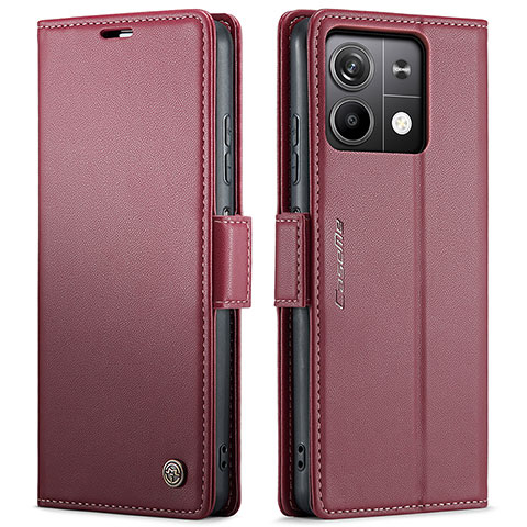 Funda de Cuero Cartera con Soporte Carcasa C03S para Xiaomi Redmi Note 13 5G Rojo