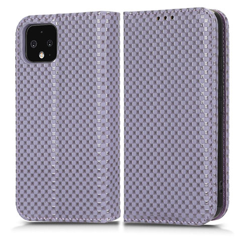 Funda de Cuero Cartera con Soporte Carcasa C03X para Google Pixel 4 XL Morado