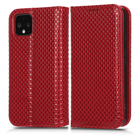 Funda de Cuero Cartera con Soporte Carcasa C03X para Google Pixel 4 XL Rojo