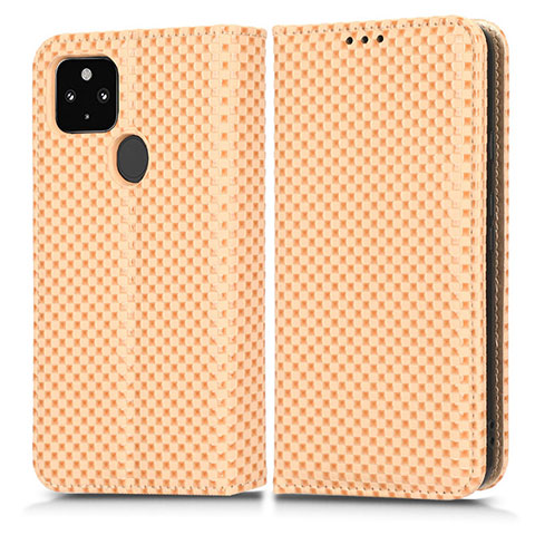 Funda de Cuero Cartera con Soporte Carcasa C03X para Google Pixel 4a 5G Oro