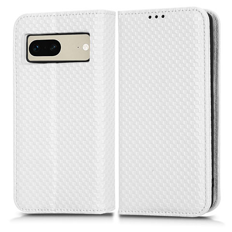 Funda de Cuero Cartera con Soporte Carcasa C03X para Google Pixel 7 5G Blanco