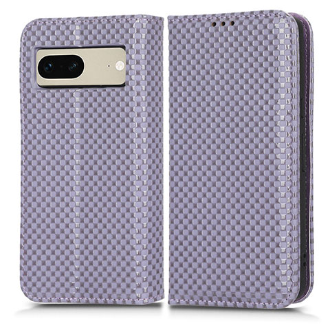 Funda de Cuero Cartera con Soporte Carcasa C03X para Google Pixel 7 5G Morado