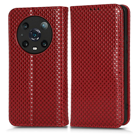 Funda de Cuero Cartera con Soporte Carcasa C03X para Huawei Honor Magic4 Pro 5G Rojo