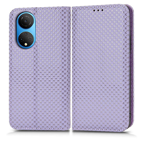 Funda de Cuero Cartera con Soporte Carcasa C03X para Huawei Honor X7 Morado