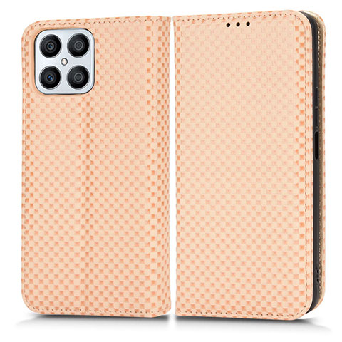 Funda de Cuero Cartera con Soporte Carcasa C03X para Huawei Honor X8 4G Oro