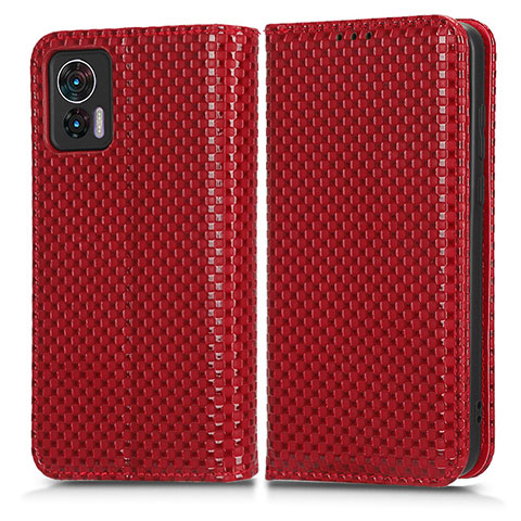 Funda de Cuero Cartera con Soporte Carcasa C03X para Motorola Moto Edge 30 Lite 5G Rojo