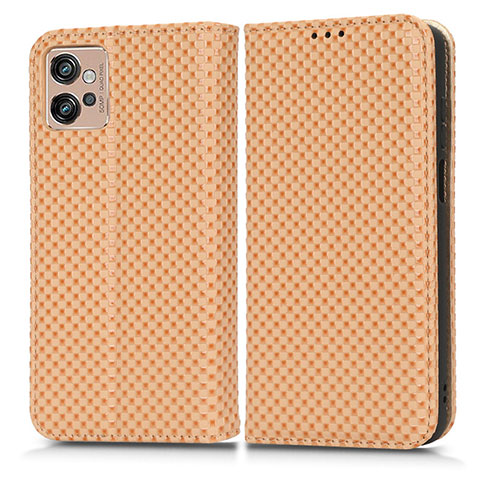 Funda de Cuero Cartera con Soporte Carcasa C03X para Motorola Moto G32 Oro