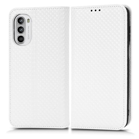 Funda de Cuero Cartera con Soporte Carcasa C03X para Motorola MOTO G52 Blanco