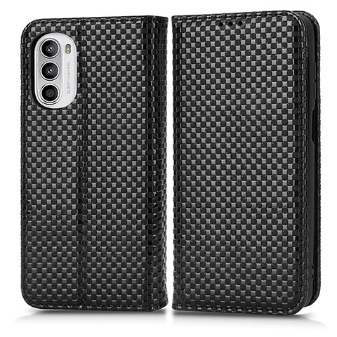 Funda de Cuero Cartera con Soporte Carcasa C03X para Motorola MOTO G52 Negro