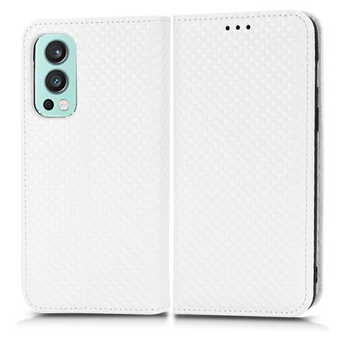 Funda de Cuero Cartera con Soporte Carcasa C03X para OnePlus Nord 2 5G Blanco