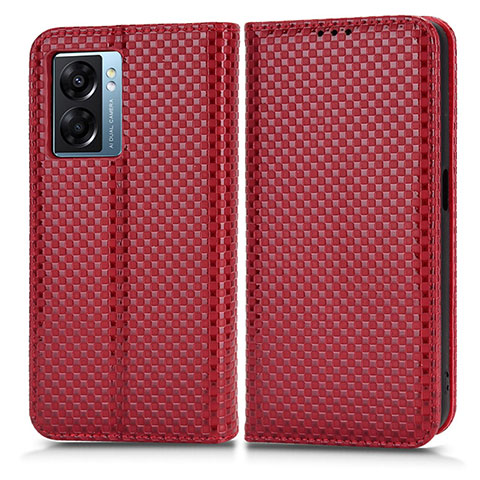 Funda de Cuero Cartera con Soporte Carcasa C03X para OnePlus Nord N300 5G Rojo