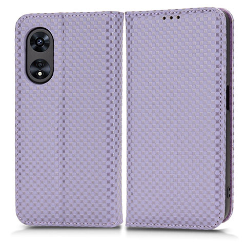 Funda de Cuero Cartera con Soporte Carcasa C03X para Oppo A1x 5G Morado