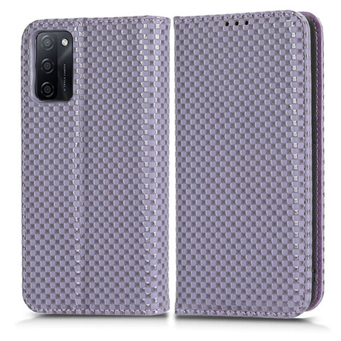 Funda de Cuero Cartera con Soporte Carcasa C03X para Oppo A55S 5G Morado