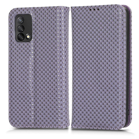 Funda de Cuero Cartera con Soporte Carcasa C03X para Oppo F19s Morado