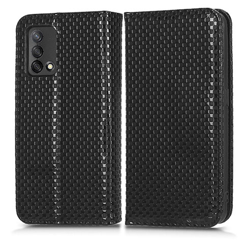 Funda de Cuero Cartera con Soporte Carcasa C03X para Oppo F19s Negro