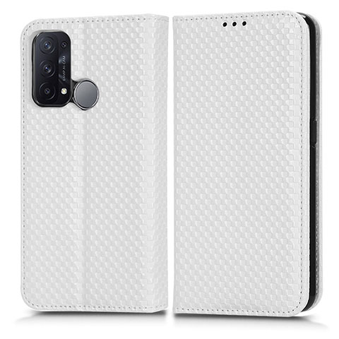 Funda de Cuero Cartera con Soporte Carcasa C03X para Oppo Reno5 A Blanco