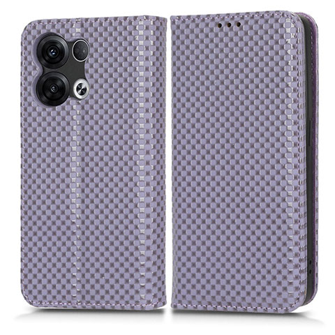 Funda de Cuero Cartera con Soporte Carcasa C03X para Oppo Reno8 Pro 5G Morado