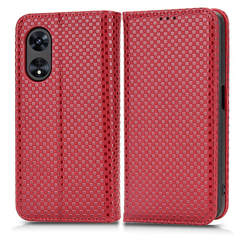 Funda de Cuero Cartera con Soporte Carcasa C03X para Oppo Reno8 T 5G Rojo