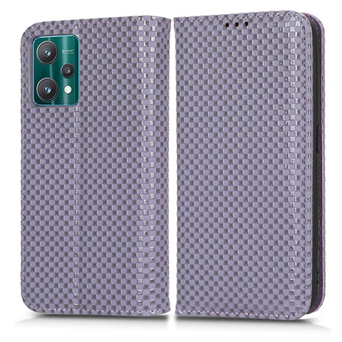 Funda de Cuero Cartera con Soporte Carcasa C03X para Realme 9 5G Morado