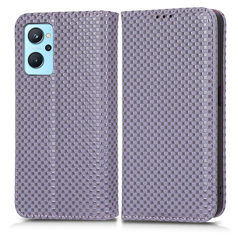 Funda de Cuero Cartera con Soporte Carcasa C03X para Realme 9i 4G Morado