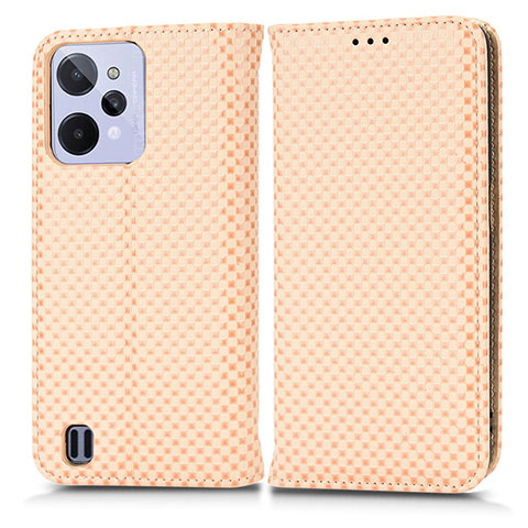 Funda de Cuero Cartera con Soporte Carcasa C03X para Realme C31 Oro