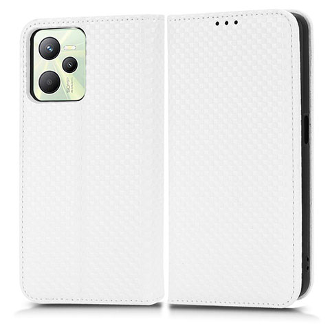 Funda de Cuero Cartera con Soporte Carcasa C03X para Realme C35 Blanco