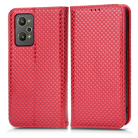 Funda de Cuero Cartera con Soporte Carcasa C03X para Realme GT Neo 3T 5G Rojo