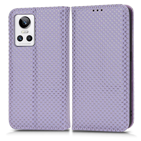 Funda de Cuero Cartera con Soporte Carcasa C03X para Realme GT Neo3 5G Morado