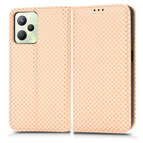 Funda de Cuero Cartera con Soporte Carcasa C03X para Realme Narzo 50A Prime Oro