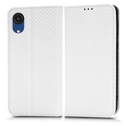 Funda de Cuero Cartera con Soporte Carcasa C03X para Samsung Galaxy A03 Core Blanco