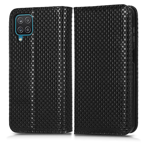 Funda de Cuero Cartera con Soporte Carcasa C03X para Samsung Galaxy A12 5G Negro