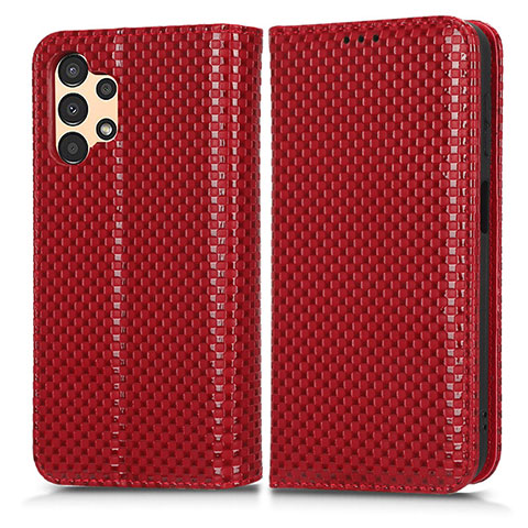 Funda de Cuero Cartera con Soporte Carcasa C03X para Samsung Galaxy A13 4G Rojo