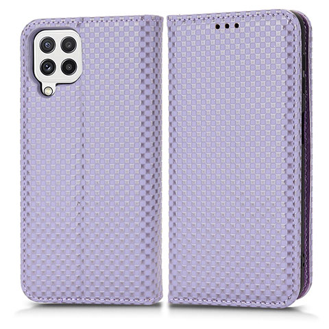 Funda de Cuero Cartera con Soporte Carcasa C03X para Samsung Galaxy A22 4G Morado