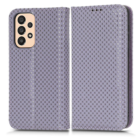 Funda de Cuero Cartera con Soporte Carcasa C03X para Samsung Galaxy A23 4G Morado