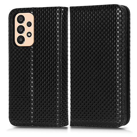 Funda de Cuero Cartera con Soporte Carcasa C03X para Samsung Galaxy A23 4G Negro