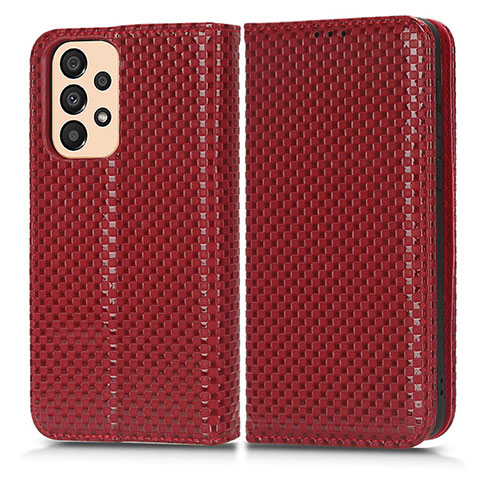 Funda de Cuero Cartera con Soporte Carcasa C03X para Samsung Galaxy A23 5G Rojo