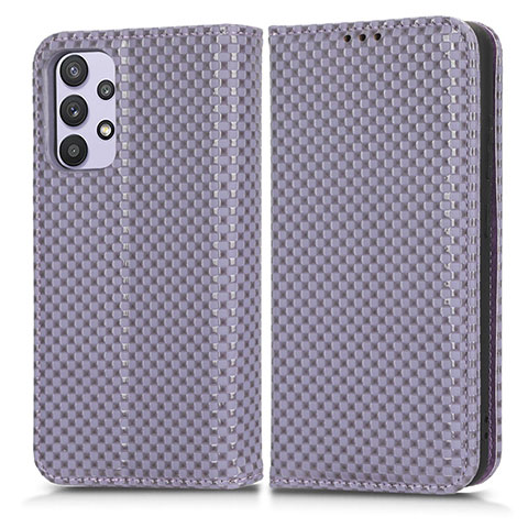 Funda de Cuero Cartera con Soporte Carcasa C03X para Samsung Galaxy A32 5G Morado