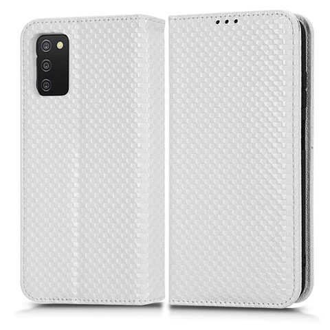 Funda de Cuero Cartera con Soporte Carcasa C03X para Samsung Galaxy F02S SM-E025F Blanco