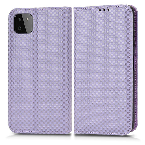 Funda de Cuero Cartera con Soporte Carcasa C03X para Samsung Galaxy F42 5G Morado