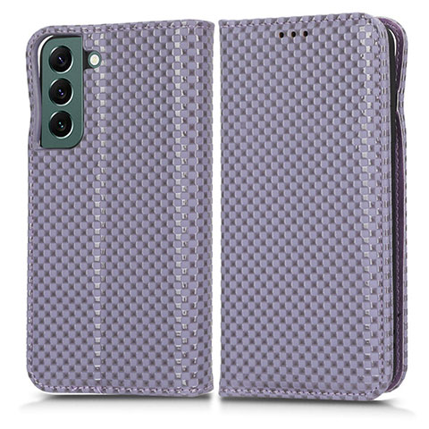 Funda de Cuero Cartera con Soporte Carcasa C03X para Samsung Galaxy S24 5G Morado