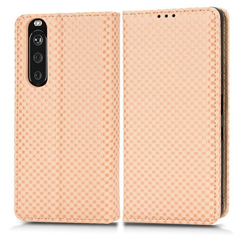 Funda de Cuero Cartera con Soporte Carcasa C03X para Sony Xperia 1 III Oro