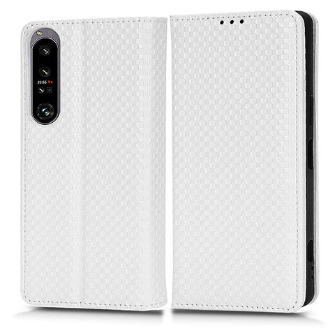 Funda de Cuero Cartera con Soporte Carcasa C03X para Sony Xperia 1 IV Blanco