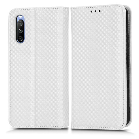 Funda de Cuero Cartera con Soporte Carcasa C03X para Sony Xperia 10 III Blanco