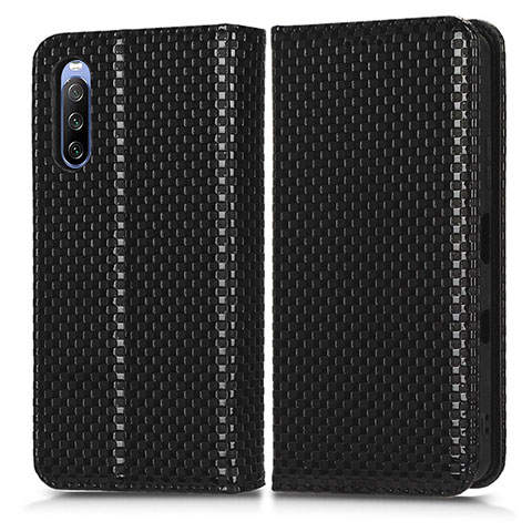 Funda de Cuero Cartera con Soporte Carcasa C03X para Sony Xperia 10 III Lite Negro